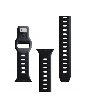 3mk pczerwonyection Pasek do Apple Watch - 3mk Silicone Watch Strap for Apple -38/40/41 mm Black