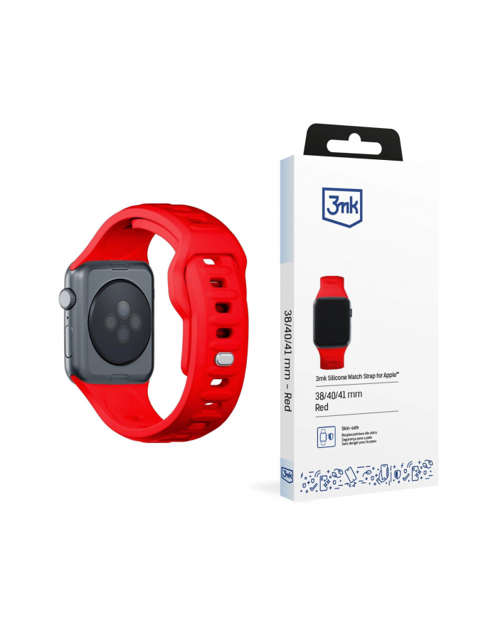 3mk pczerwonyection Pasek do Apple Watch - 3mk Silicone Watch Strap for Apple -38/40/41 mm Red główny