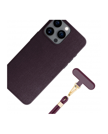 3mk pczerwonyection Smycz do telefonu - 3mk EasyClip Elite - Mulberry (gold) )