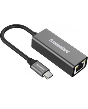 PREMIUMCORD  ADAPTER USB-C DO GIGABIT RJ45, USB 3.2 TYP C DO GNIAZDA RJ45, PRĘDKOŚĆ 10/100/1000 MBPS, KAT5/6, METALICZNA KONSTRUKCJA  ()