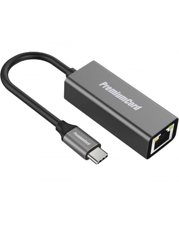 PREMIUMCORD  ADAPTER USB-C DO GIGABIT RJ45, USB 3.2 TYP C DO GNIAZDA RJ45, PRĘDKOŚĆ 10/100/1000 MBPS, KAT5/6, METALICZNA KONSTRUKCJA  () główny