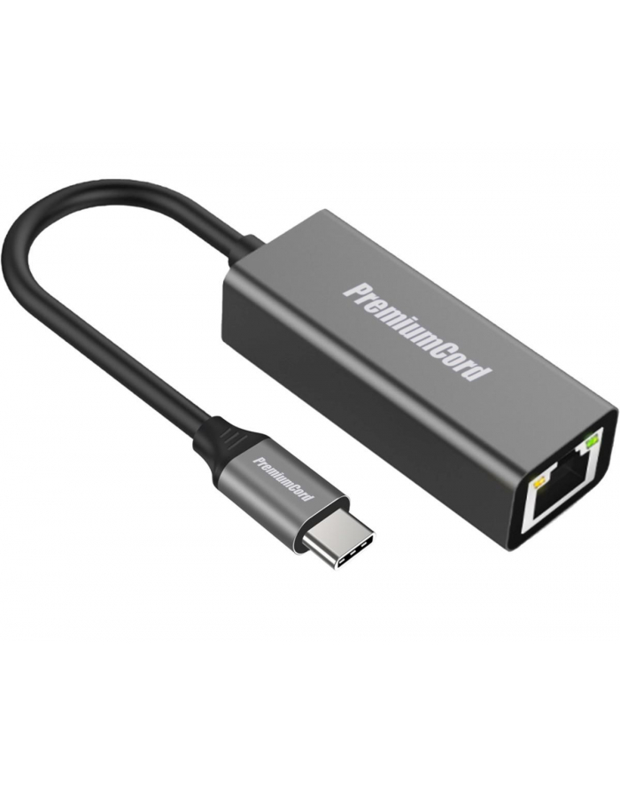 PREMIUMCORD  ADAPTER USB-C DO GIGABIT RJ45, USB 3.2 TYP C DO GNIAZDA RJ45, PRĘDKOŚĆ 10/100/1000 MBPS, KAT5/6, METALICZNA KONSTRUKCJA  () główny