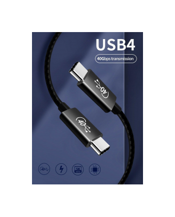 PREMIUMCORD  KABEL USB 4™ TYPU C, THUNDERBOLT 3, 8 K@60 HZ, KABEL DO TRANSMISJI DANYCH ULTRASPEED DO 40 GBIT/S, WTYCZKA TYPU C, SZYBKIE ŁADOWANIE DO 5