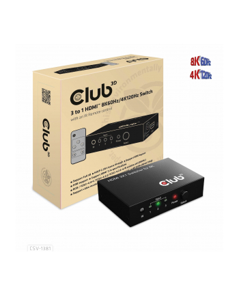 CSV-1381 Przełącznik HDMI 3x1 Switchbox HDMI 2.1 UHD