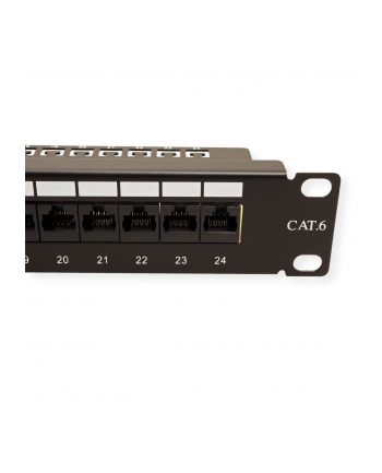 VALUE Panel krosowy Patch Panel 19'' Kat.6 24xRJ-45 UTP czarn