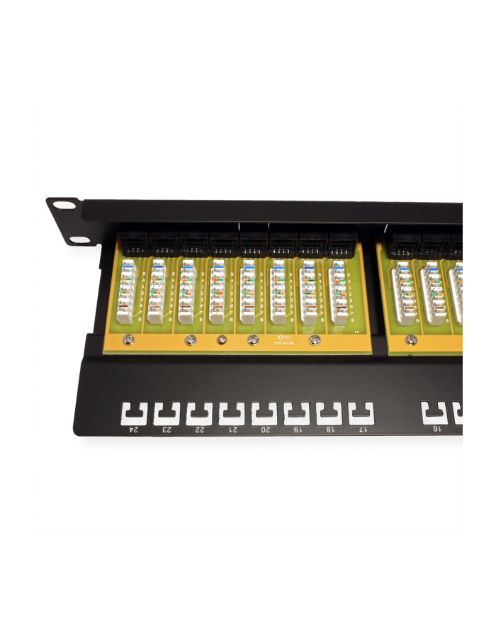 VALUE Panel krosowy Patch Panel 19'' Kat.6 24xRJ-45 UTP czarn główny