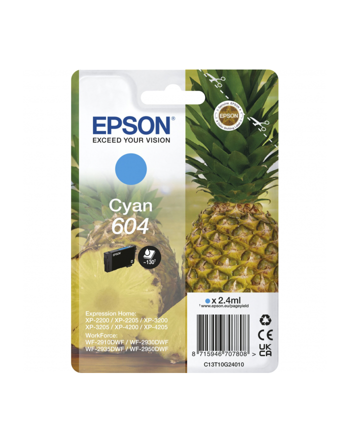 Epson Atrament/604 Pineapple 2.4ml CY główny