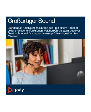 hp poly Poly Blackwire 5210 Monaural USB-C Headset +3.5mm Plug +USB-C/A Adapter (Bulk)