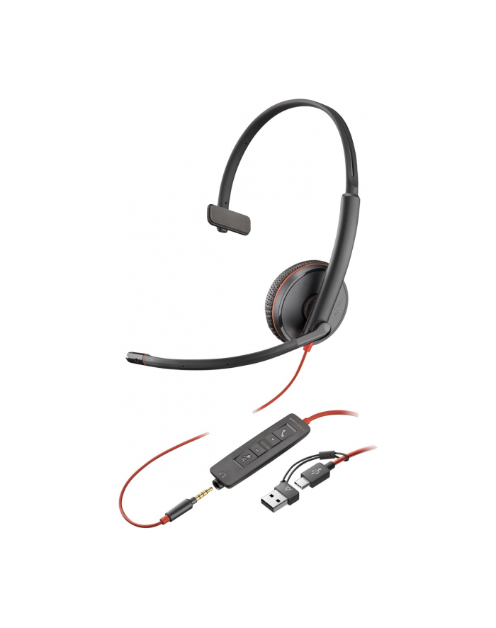 hp poly Poly Blackwire 3215 Monaural USB-C Headset +3.5mm Plug +USB-C/A Adapter (Bulk) główny