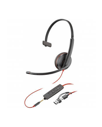 hp poly Poly Blackwire 3215 Monaural USB-C Headset +3.5mm Plug +USB-C/A Adapter (Bulk)