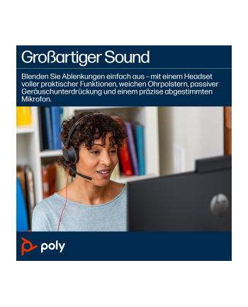 hp poly Poly Blackwire 5210 Monaural USB-C Headset +3.5mm Plug +USB-C/A Adapter (Bulk)