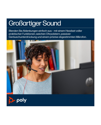 hp poly Poly Blackwire 5220 Stereo USB-C Headset +3.5mm Plug +USB-C/A Adapter (Bulk)