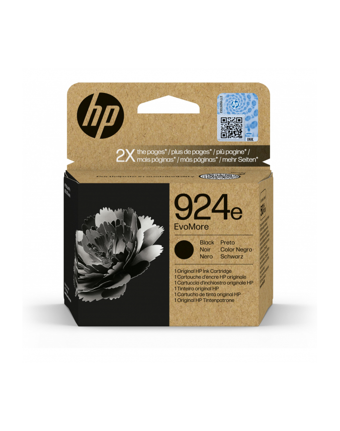 hp supplies ink HP INC Atrament HP 924e EvoMore Black Original Ink Cartr główny