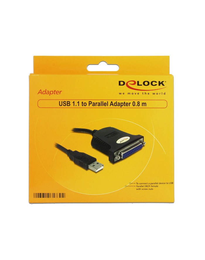 ADAPTER USB -> PORT DRUKARKOWY DB25PIN CZARNY główny