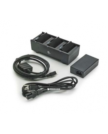 zebra 3 Slot Battery Charger; ZQ300 Series; includes power supply and (wersja europejska) power cord