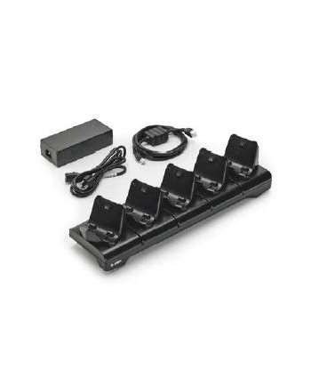 zebra 5-slot printer docking cradle; ZQ300 Series; includes power supply and (wersja europejska) power cord