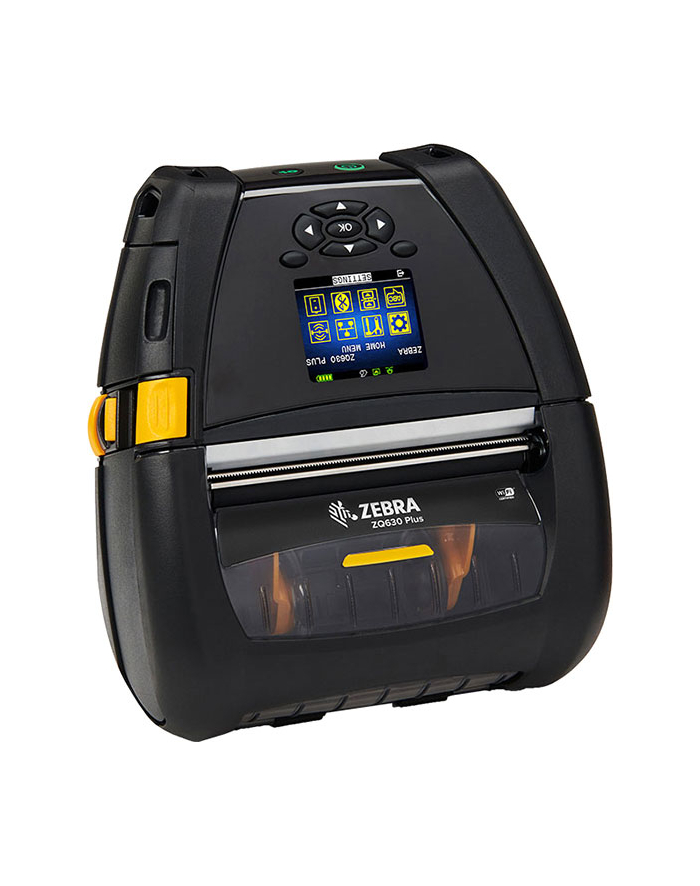 zebra DT Printer ZQ630 Plus; English fonts,Dual 802.11AC / BT4.x, Linered platen, 0.75 core, Group E, Shoulder strap, Belt clip główny