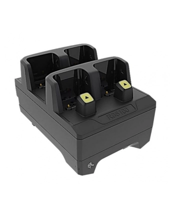 zebra evm RS6100  4-Slot Ring Scanner Charger, . Requires PWR-BGA12V50W0WW,  CBL-DC-388A1-01 and  AC line cord, sold separately.