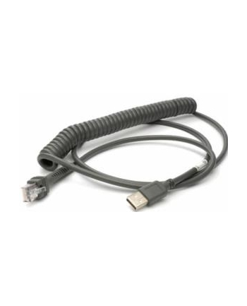 datalogic Cable, USB, Type A, Coiled, 3.6 m, CAB-467, 12 ft.