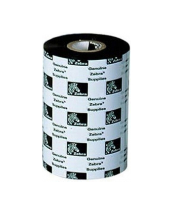 zebra Wax Ribbon, 102mmx450m (4.02inx1476ft), 2100; High Performance, 25mm (1in) core, 12/box nr 1