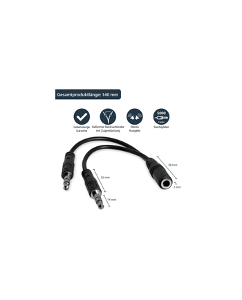 startech 3.5MM 3 PIN HEADSET SPLITTER/HEADSET SPLITTER ADAPTER - F/M