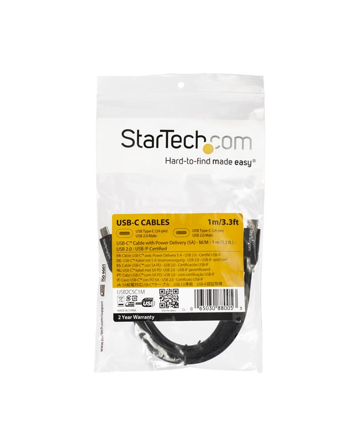 startech 1M 3FT USB C CABLE W/ 5A PD/. główny