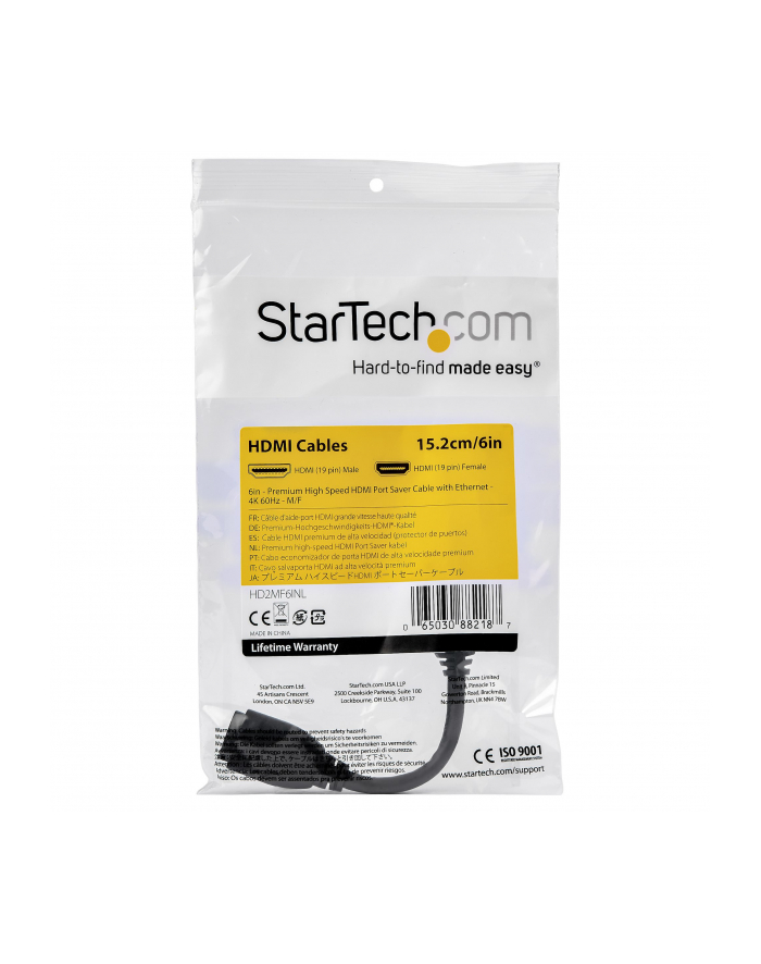 startech HDMI PORT SAVER CABLE/- GRIPPING CONNECTOR - 4K 60HZ główny