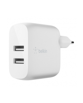 belkin DUAL USB-A CHARGER/W/LIGHTNING CABLE 1M 24W WHITE