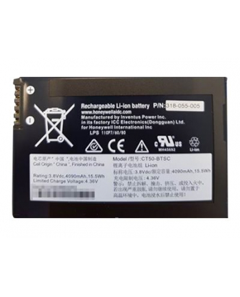 honeywell BATTERY, STD, 4020mAh, MAXELL,CT60 ATEX