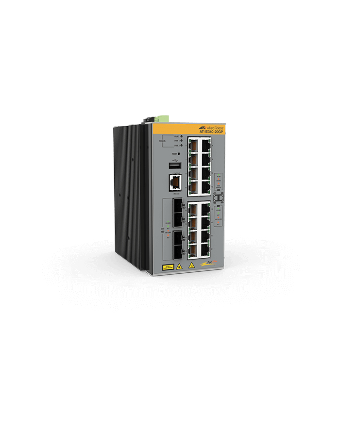 allied telesis L3 INDUST ETHERNET SWITCH/16X10/100/1000-T POE+4X SFP PORT główny