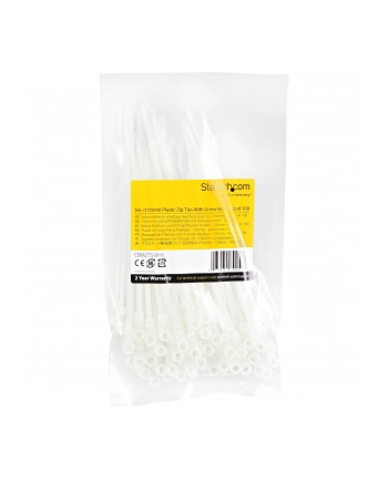 startech 100 PACK OF PLASTIC ZIP TIES/WITH SCREW HOLE 6
