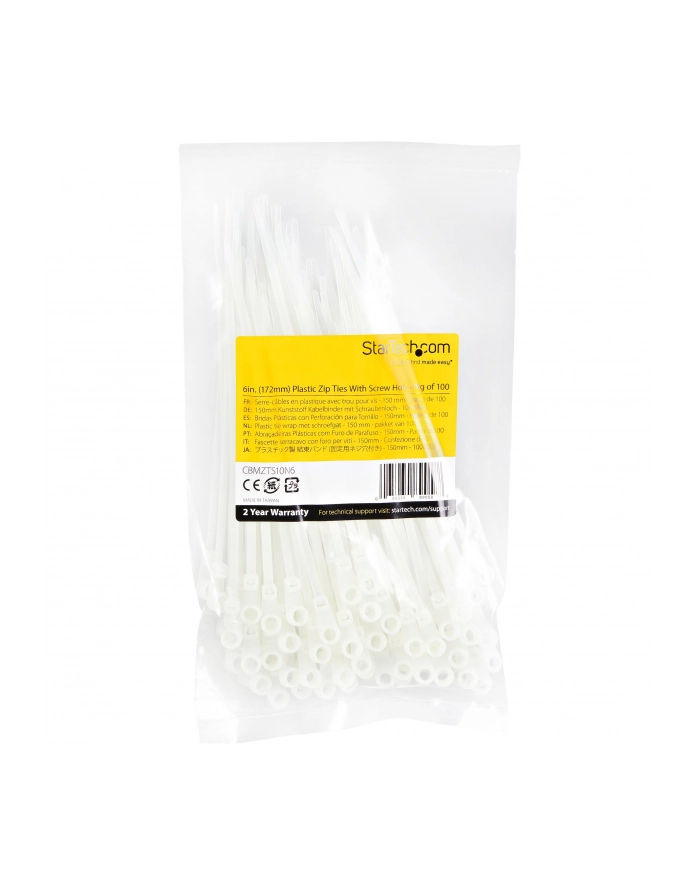 startech 100 PACK OF PLASTIC ZIP TIES/WITH SCREW HOLE 6 główny