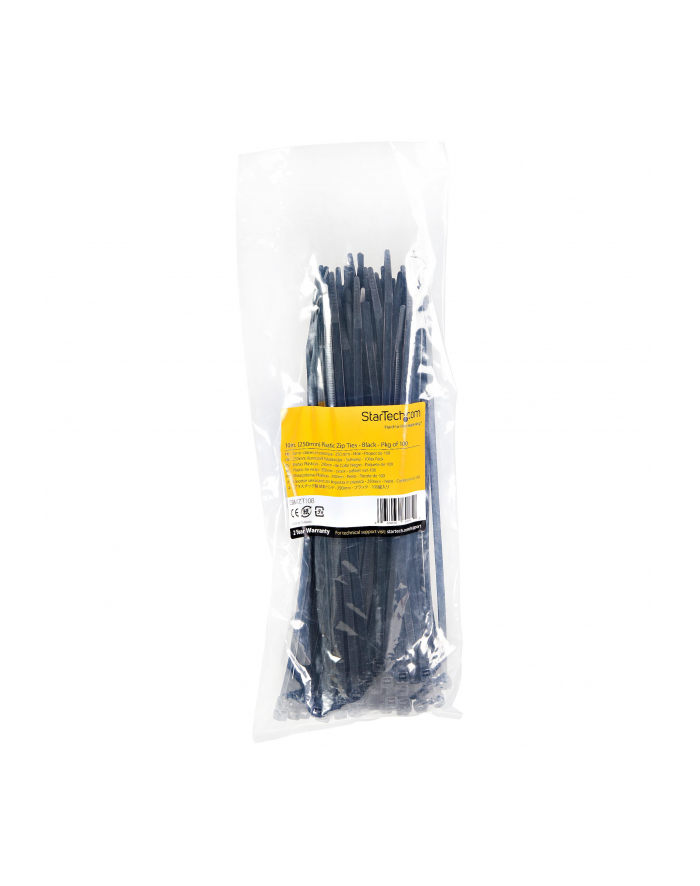 startech 100 PACK 10 CABLE TIES -BLACK/NYLON ZIP TIE WRAPS UL TAA główny