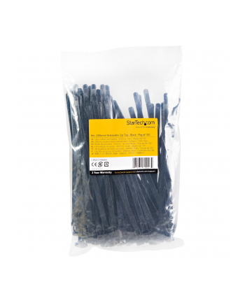 startech 100 PK OF RESEALABLE ZIP TIES 8/BLACK