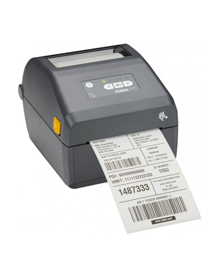 zebra Thermal Transfer Cartridge Printer ZD421; 300 dpi, USB, USB Host, Ethernet, BTLE5, (wersja europejska) and UK Cords, Swiss Font, EZPL główny