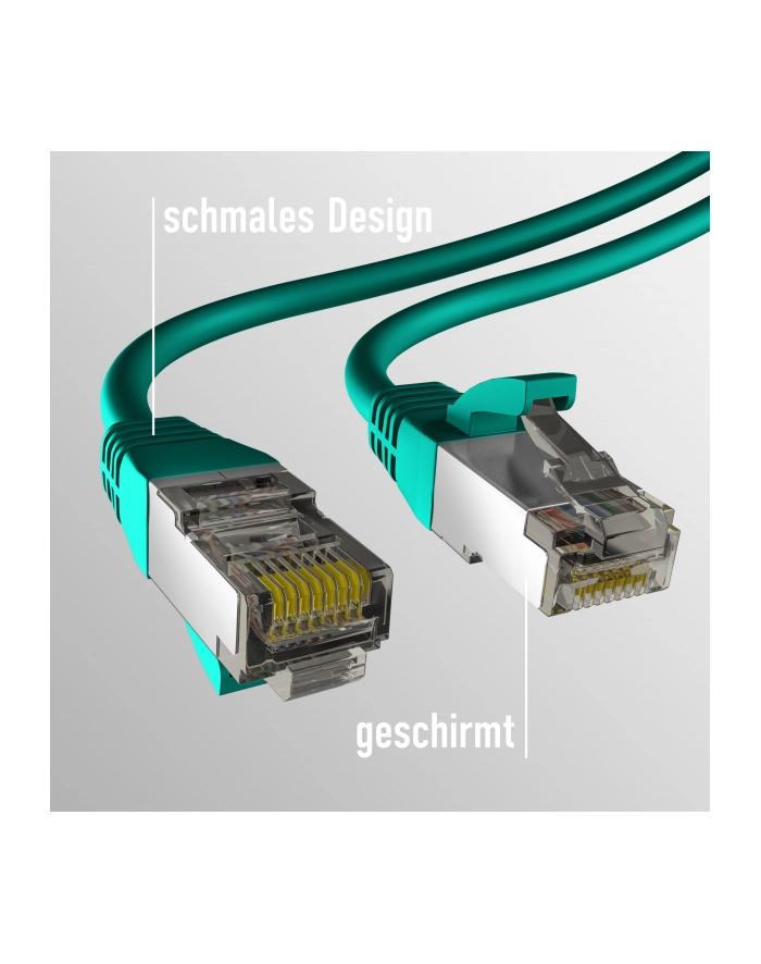 mcab CAT8.1 GREEN 0.25M PATCH CORD/RJ45 S/FTP LSZH 40GBIT CU LAN główny