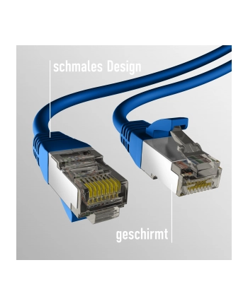 mcab CAT8.1 BLUE 5M PATCH CORD/RJ45 S/FTP LSZH 40GBIT CU LAN