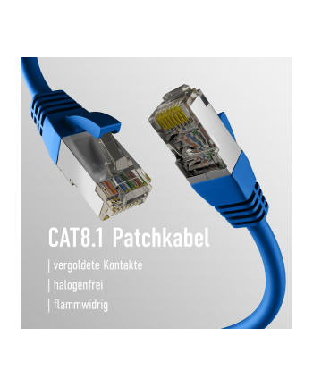 mcab CAT8.1 BLUE 5M PATCH CORD/RJ45 S/FTP LSZH 40GBIT CU LAN