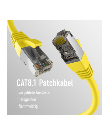 mcab CAT8.1 YELLOW 0.25M PATCH CORD/RJ45 S/FTP LSZH 40GBIT CU LAN