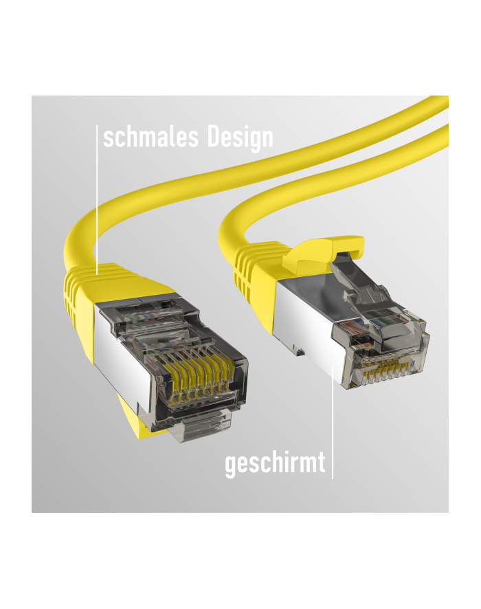 mcab CAT8.1 YELLOW 0.25M PATCH CORD/RJ45 S/FTP LSZH 40GBIT CU LAN główny