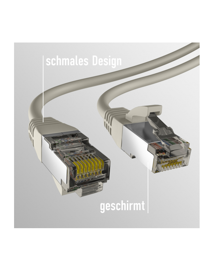 mcab CAT8.1 GREY 0.25M PATCH CORD/RJ45 S/FTP LSZH 40GBIT CU LAN główny