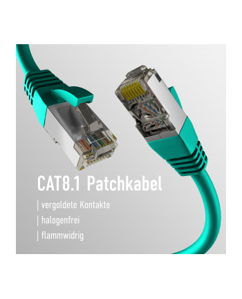 mcab CAT8.1 GREEN 0.25M PATCH CORD/RJ45 S/FTP LSZH 40GBIT CU LAN