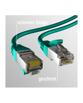 mcab CAT8.1 GREEN 0.25M PATCH CORD/RJ45 S/FTP LSZH 40GBIT CU LAN