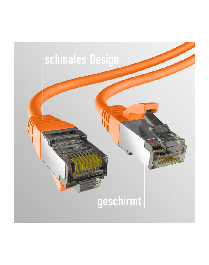 mcab CAT8.1 orange 0.25m patch cord/RJ45 S/FTP LSZH 40Gbit CU LAN główny