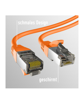 mcab CAT8.1 ORANGE 0.50M PATCH CORD/RJ45 S/FTP LSZH 40GBIT CU LAN