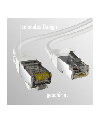 mcab CAT8.1 Kolor: BIAŁY 0.50m patch cord/RJ45 S/FTP LSZH 40Gbit CU LAN