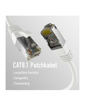 mcab CAT8.1 Kolor: BIAŁY 2m patch cord/RJ45 S/FTP LSZH 40Gbit CU LAN