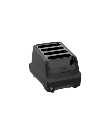 zebra evm TC22/TC27 4-Slot Battery Charger; Charges up to four Li-ion batteries. Power Supply, DC cable and AC line cord sold separately 