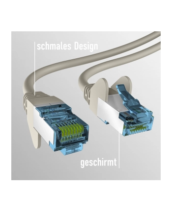 mcab CAT7 grey 0.25m RAW cable RJ45/S/FTP LSZH 10Gbit CU LAN DSL