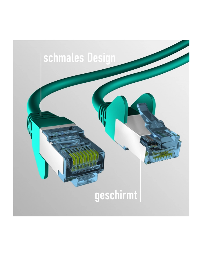 mcab CAT7 green 0.25m RAW cab RJ45/S/FTP LSZH 10Gbit CU LAN DSL główny